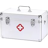 CokBlu アルミニウム合金製 多機能救急箱｜大容量薬品収納ボックス・小物整理盒｜防水・安全ロック付き 災害用・外傷対応 持ち運び可能