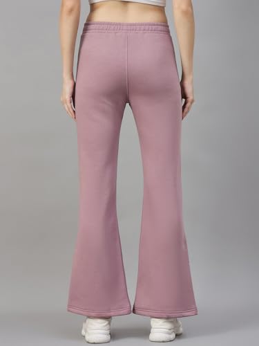 Image of 98 Degree North Women Flared Fleece Track Pants-GL1315-ALMOND