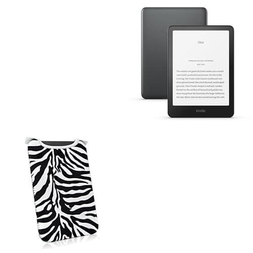 BoxWave Case Compatible with Amazon Kindle Paperwhite 12th Gen (7 in) - Zebra Plush SlipSuit, Animal Print Padded Soft Sleeve