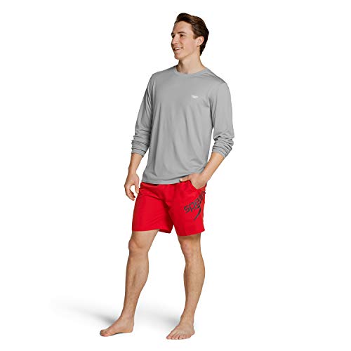 Image of Speedo Men's UV Swim Shirt Basic Easy Long Sleeve Regular Fit