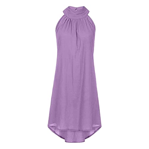 Robe d'été courte décontractée col licou chic pour femme - 4