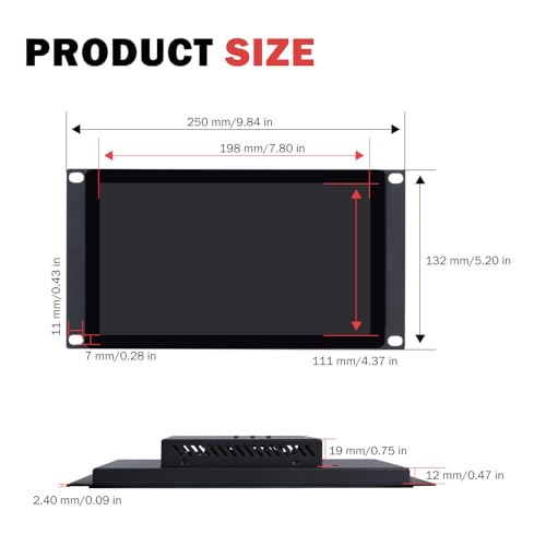 Image of GeeekPi 9 inch 1280x720 LCD Touch Screen 3U Rack Mount Monitor for DeskPi RackMate T0 /T1 /T2 /T0 Plus /T1 Plus /TL1 Server Cabinet and 10 inch Mini Server Rack