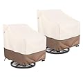 okcool Outdoor Swivel Chair Cover 2 Pack, Patio Chair Covers Waterproof Clearance, (30" W x 34" D x 38.5" H) Lawn Furniture Covers, Beige & Brown