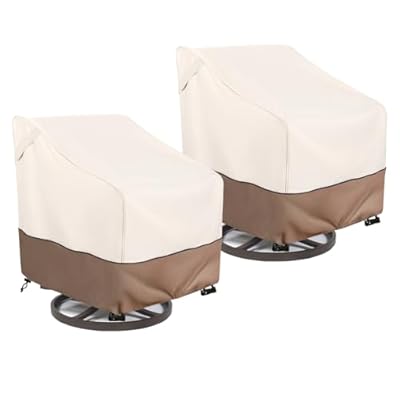 okcool Outdoor Swivel Chair Cover 2 Pack, Patio Chair Covers Waterproof Clearance, (30" W x 34" D x 38.5" H) Lawn Furniture Covers, Beige & Brown