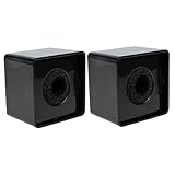 Amosfun マイクロゴステーション ABS射出成形スクエアキューブマイクフラグ ブラック インタビューステーション用 傷防止スポンジ内蔵 ポータブルハンドヘルドワイヤレスマイク向け 2個