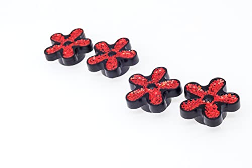 Image of FD&D Multiple Use Shining Screw Cap, Red Daisy Pattern with M5 Machine Screw