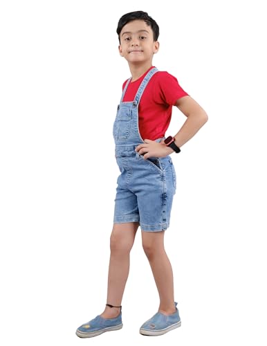 Image of KiddoPanti Boys Denim Dungaree Shorts