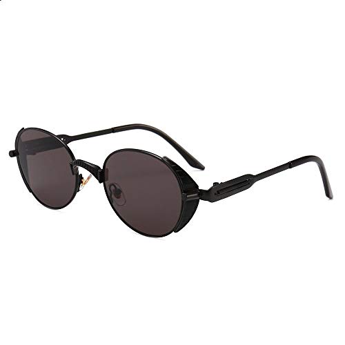 Lunettes de soleil steampunk haut de gamme CFWSHJ monture métal noir et détails dorés