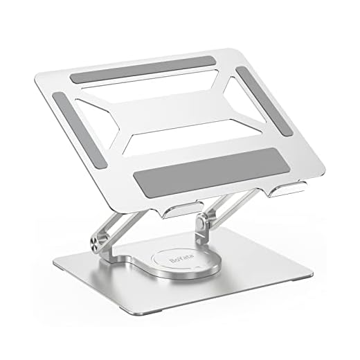 BoYata Laptop Stand for Desk, Adjustable Computer Stand with 360° Rotating Base, Ergonomic Foldable Laptop Riser Holder for Collaborative Work, Compatible with All MacBook Pro/Air, Notebook up to 17"