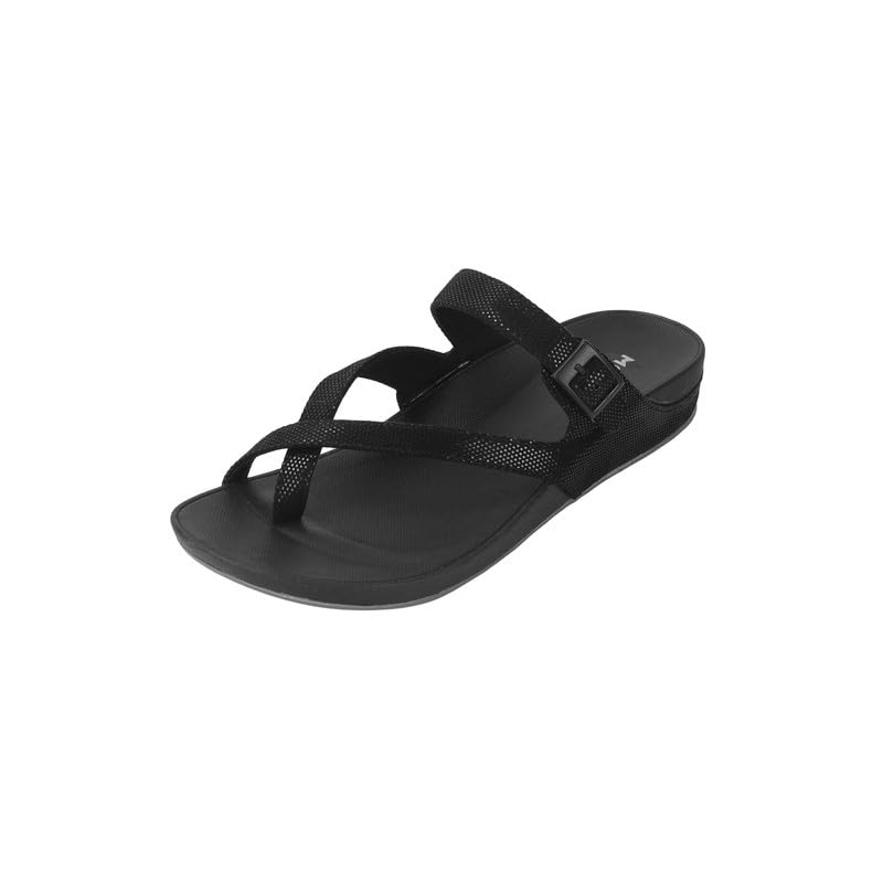 Mochi Women's Black Open Casual - Slippers with Buckle UK/8 EU/41 (32-1127)