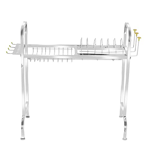 Image of Fortune Blu Stainless Steel Over The Sink Dish Drying Rack 24 Inch | 1-Tier Utensil Holder | Counter Top Sink Rack | Standing Shelf for Organize Kitchen (1 Shelf)