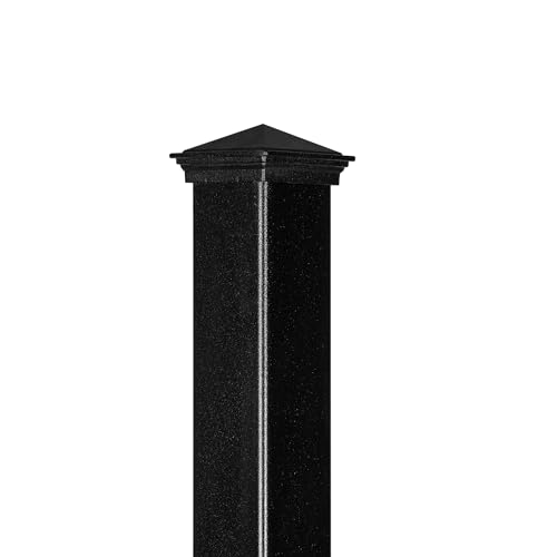 Nuvo Iron Legacy Collection - 2”x 2” Black Steel Fence Post Textured with Post Cap - 96” Height by Nuvo Iron - Image 2