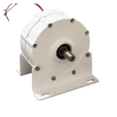 Kit de turbina eólica de 3000 W, generador de imanes permanentes sin engranajes para agua de baja RPM para el hogar, granja, alumbrado público, barcos (con base, doble eje de 24 V)