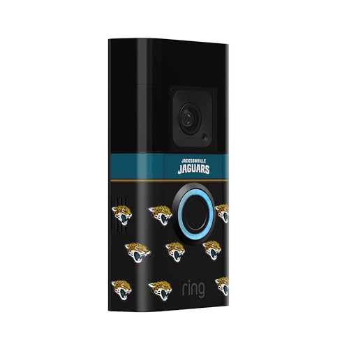 Image of All-New Limited Edition, Official NFL Faceplate for Ring Doorbells - Video Doorbell 3, Video Doorbell 3 Plus, Video Doorbell 4, Battery Doorbell Plus, and Battery Doorbell Pro | Jacksonville Jaguars