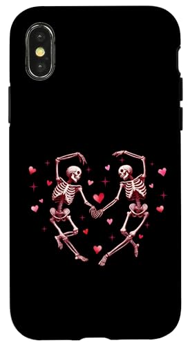 Carcasa para iPhone X/XS Esqueleto para el día de San Valentín, pareja, novio, esposa, corazón