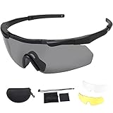 Feyachi Schutzbrille mit durchsichtigen Anti-Beschlag und kratzbeständigen Gläsern, Seitenschutz und rutschfesten Bügeln, UV-Schutz, verstellbar (Schwarz)
