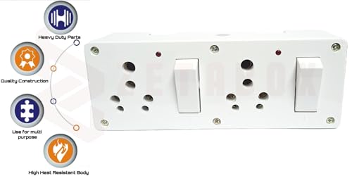 Image of ConaSmyle Super Gold 2+2 16Amp Switch Socket Combined Box with LED Indicator