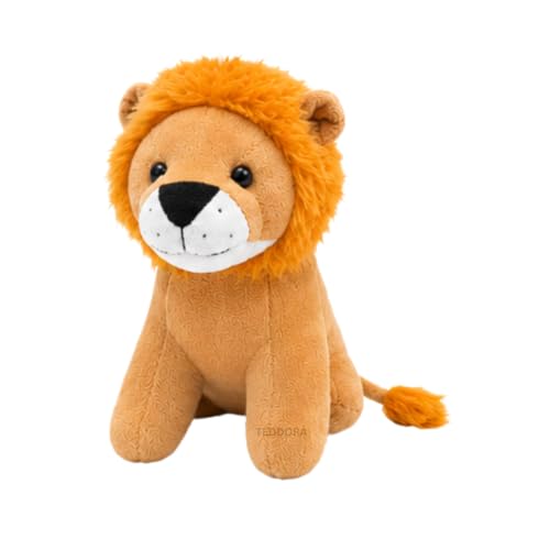 Image of Baby Lion Soft Toy for Girls Boys Kids, Brown, Animal Plush Stuffed Teddy Gift Birthday, 18 cm