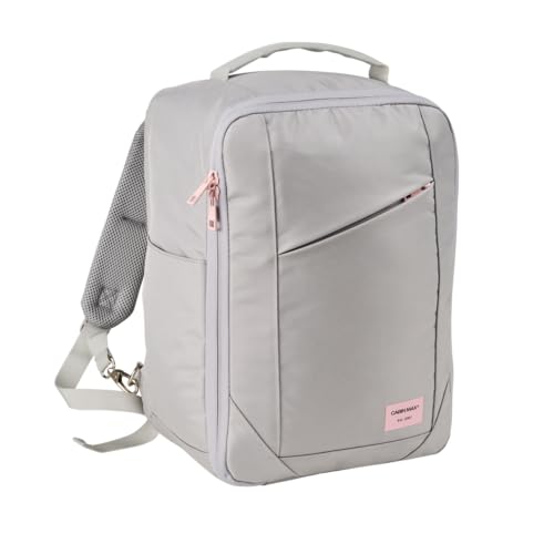 Cabin Max Manhattan Sac à dos 40 x 30 x 20 cm, 24 l, en tissu recyclé, approuvé par les vols, compatible Wizz Air, sac de voyage sous le siège, noir, Gris...
