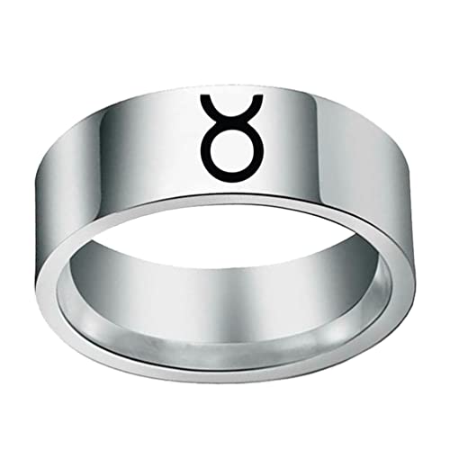 Image of Unisex 12 Zodiac Sign Statement Ring | Stainless Steel, Constellation Hip Hop, Horoscope Astrology Jewelry, Birthday Gift