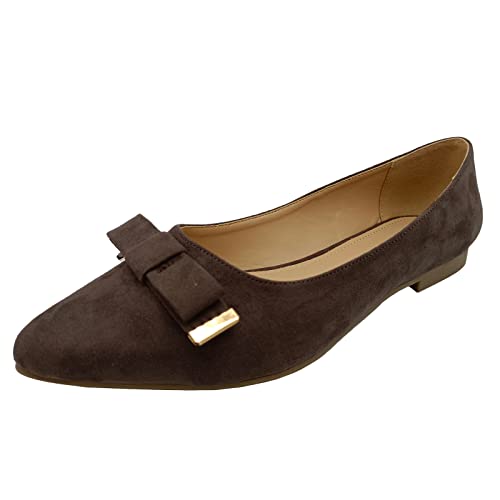 CasfelRen Womens Flats Comfortable Pointed Toe Dressy Ballet Flats Slip on Cute Women's Flats Shoes