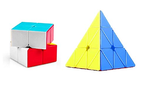 Image of MoYu Rubik Cube Puzzle Toy Game 3D Speed Cube, Stickerless Kids Puzzle Cube, Smooth Turning ABS Brain Teaser Toy for Kids and Adults (2xPyamid)
