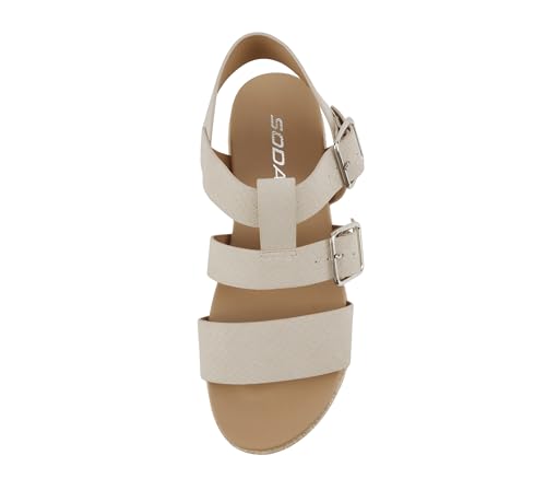 Image of Soda inchSTELLAR inch ~ Women Flatform Multi Strap Double Buckle Open Toe Ankle Strap Platform Wedge Sandals