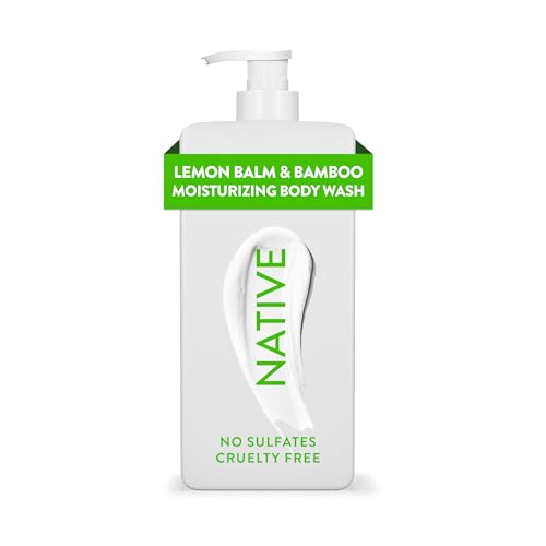Native Moisturizing Body Wash Contains Naturally Derived Ingredients | For Women & Men Sulfate Paraben & Dye Free Leaving Skin Soft and Hydrated | Lemon Balm & Bamboo 18 oz