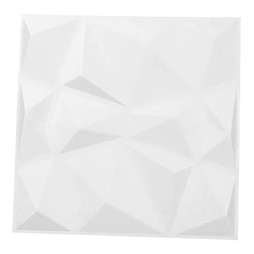 ACOGEDO Panel de Pared 3D de PVC de 12 Uds., Panel Texturizado Decorativo Ignífugo de 19,7 Pulgadas para Decoración de Interiores, Color Blanco