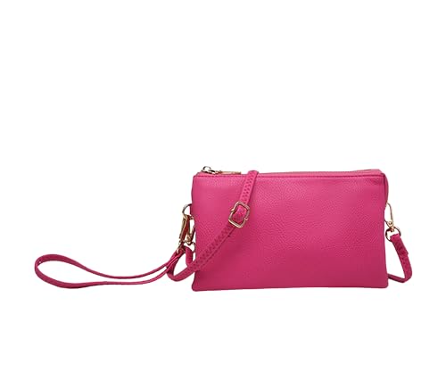 Image of JEN & CO. Riley Small Crossbody Bags Vegan Leather Wristlet Wallets Clutch Purses Shoulder Handbag for Women