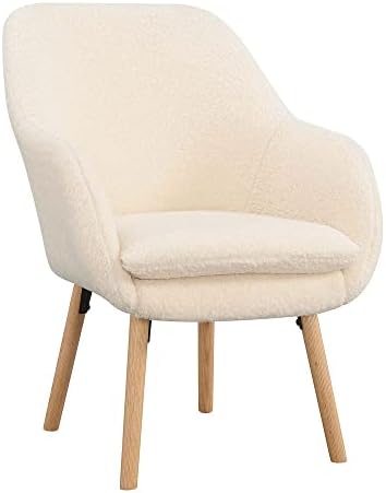 Convenience Concepts Take a Seat Charlotte Accent Chair, 25.25 x 26.75 x 33.5, Sherpa Creme