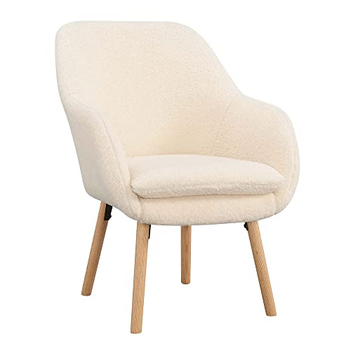 Convenience Concepts Take A Seat Charlotte Accent Chair, 25.25 X 26.75 X 33.5, Sherpa Creme #TOP2