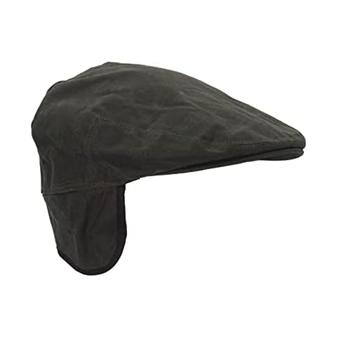 WALKER AND HAWKES Wax Edmond Flat Cap with Ear Flaps Cover