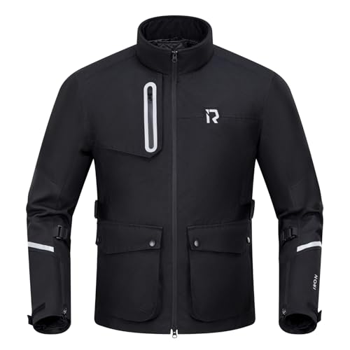 IRON JIAS Motorcycle Jacket with CE Armor Water Resistant Adventure Touring Riding Protective Gear All Season Jacket with Removable Liner M