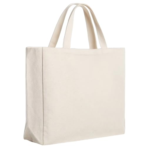 Zephyra Borsa in Cotone 45x35x8CM, Borsa di Tela con Manici