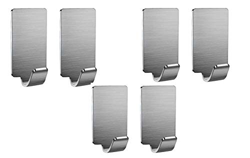 VOLO Multipurpose Stainless Steel Hooks for Hanging, Towel Hooks for Bathrooms, Heavy Duty Shower Wall Holder for Coat, Key, Hats, Bathroom, Bedroom, Toilet, Door(Color: Silver)(Pack of 6 Pcs.) (B08JH3112Z) Amazon Price History, Amazon Price Tracker