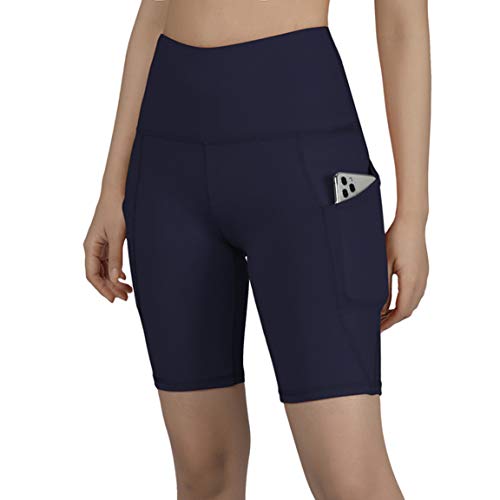 ODODOS High Waist Out Pocket Yoga Short Tummy Control Workout Running Athletic Non