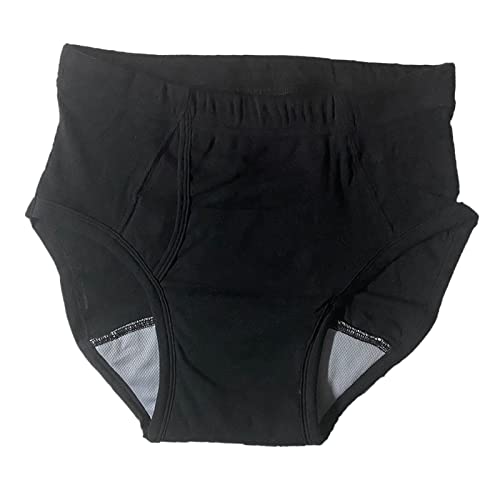 Oshhni Pañal para hombres, incontinencia, transpirable, lavable, a prueba de fugas, cubierta para pañales, pantalones para pañales , L NEGRO