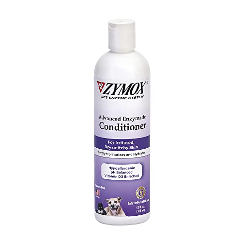 ZYMOX Advanced Enzymatic Leave-On Conditioner 12oz. for Pets & Animals of All Ages: Conditions Detangles Soothes & Moisturizers Skin & Coat