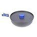 Camping Frying Pan with Folding Lid & Mesh Bag - Portable Non-Stick Cookware Set for Outdoor BBQ & Picnic - Weight Hard Anodized Aluminum Pan with Foldable Handle - for