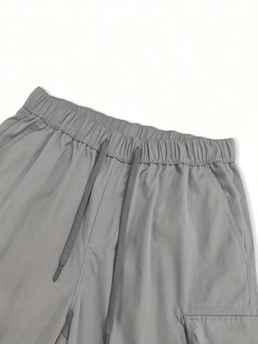 Image of Men Cotton Cargo Shorts Casual Regular Fit Knee Length Multi Pocket Utility Shorts for Travel Outdoor Summer Wear Comfortable Durable Daily Use