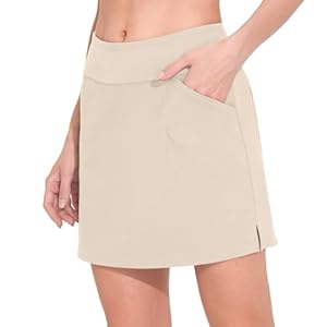 M MOTEEPI 16″ Golf Skirt for Women Tennis Skirt with 4 Pockets High Waisted Athletic Skorts Skirts