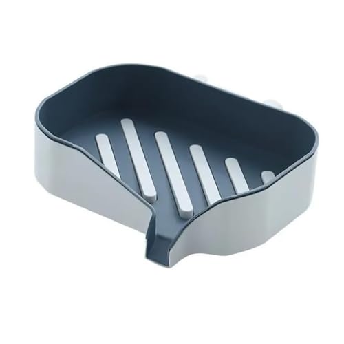 Norhogo Jabonera de doble capa, escurridor creativo, lata de jabón para el hogar para montaje en pared sin perforadora, doble capa, escurridor, jabonera para baño, ducha, cocina (azul)