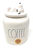 Rae Dunn COFFEE Ceramic Canister with Snoopy Peanuts Lid