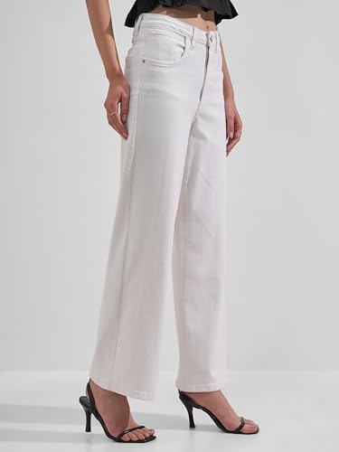 Image of Tokyo Talkies Wide Leg Jeans |Flared |Baggy Jeans|Blue White & Black|Loose Fit