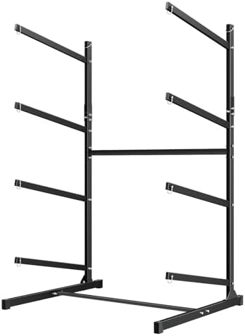 VEVOR Kayak Storage Rack for 4 Kayaks, Holds 220 lbs, Heavy Duty Freestanding Stand for Indoor Outdoor Garage Shed Dock, Storage Rack Stand Holder for Canoe, Small Boat, SUP, Surfboard & Paddleboard — view 8