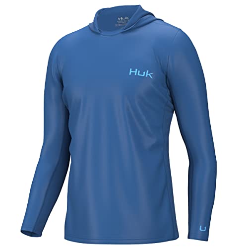 HUK Moletom com capuz Icon X, camisa de pesca com proteção solar para homens, Vela, G