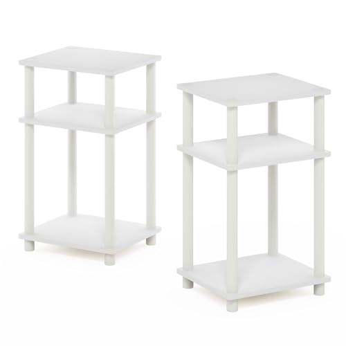 image for Furinno JUST Night Stand Set of 2, 3-Tier Turn-N-Tube Nightstand, Tool
