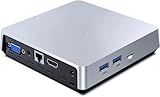 HTOOLS Fanless Mini PC Atom Z8350 Processor,Mini Computer with 2GB LDDR3 32GB EMMC,Mini Desktop Computer Support Dual Display/4K HD/2.4G+5G Dual-Band WiFi for Business Home Theater Business