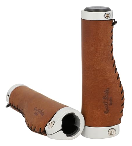 Gusti Leder - Phil A. Leder Lenkergriff Fahrradgriff Braun, Silber matt